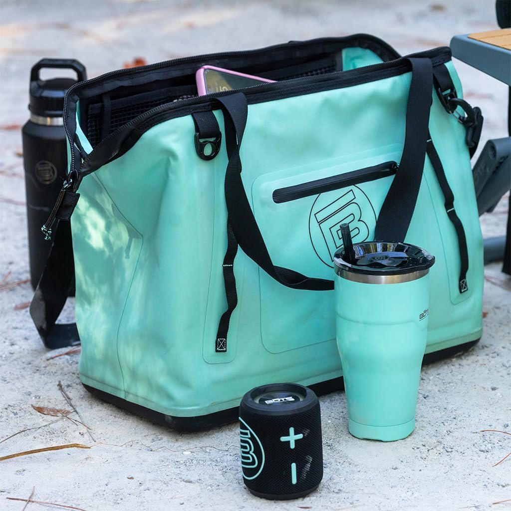 BOTE Mule Tote Structured Utility Tote Bag with Hinged Stay-Open Opening Water-Resistant & Easy-Clean Material Crossbody, Multi-Pocket Design with IP68 Zippers for Beach Camping & Outdoor Use