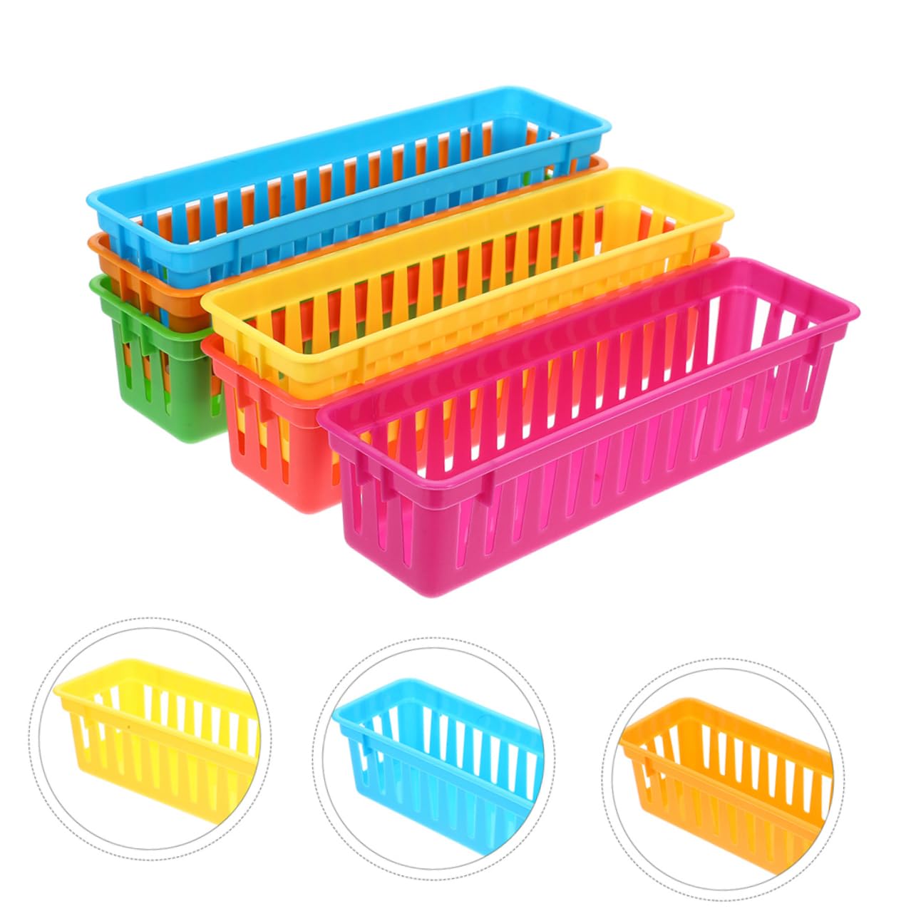 3 Set Plastica Colorati Per Organizzazione Cancelleria Portapenne Piccoli E Stretti Per Organizer Versatile Per Scrivania Resistente E 12 Pezzi*3
