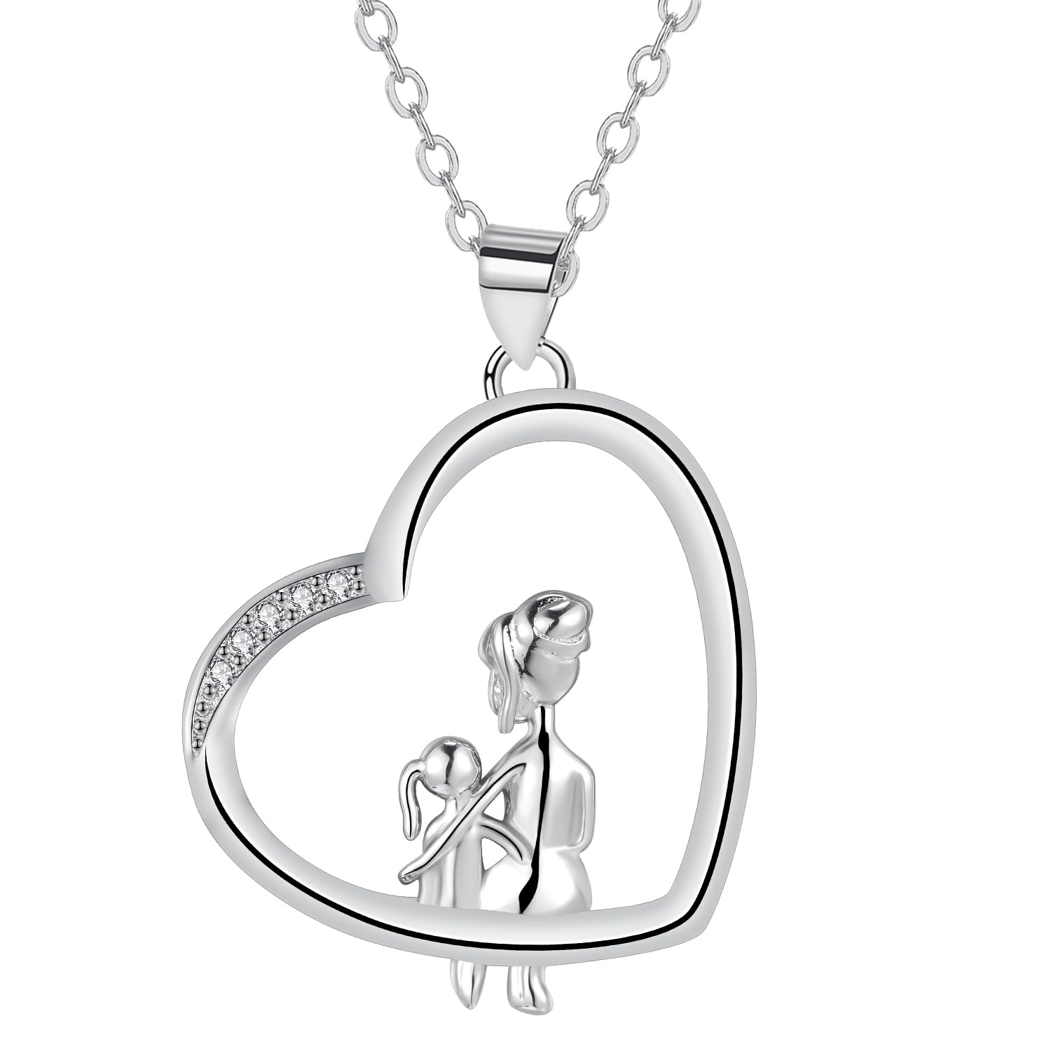 Yinsen Collana Mamma e Figlia Argento 925-Inciso I Love You Forever-Regalo Elegante per Donna,Gioiello con Scatola Regalo – Ideale per Natale,Compleanno,Anniversario,Festa della Madre