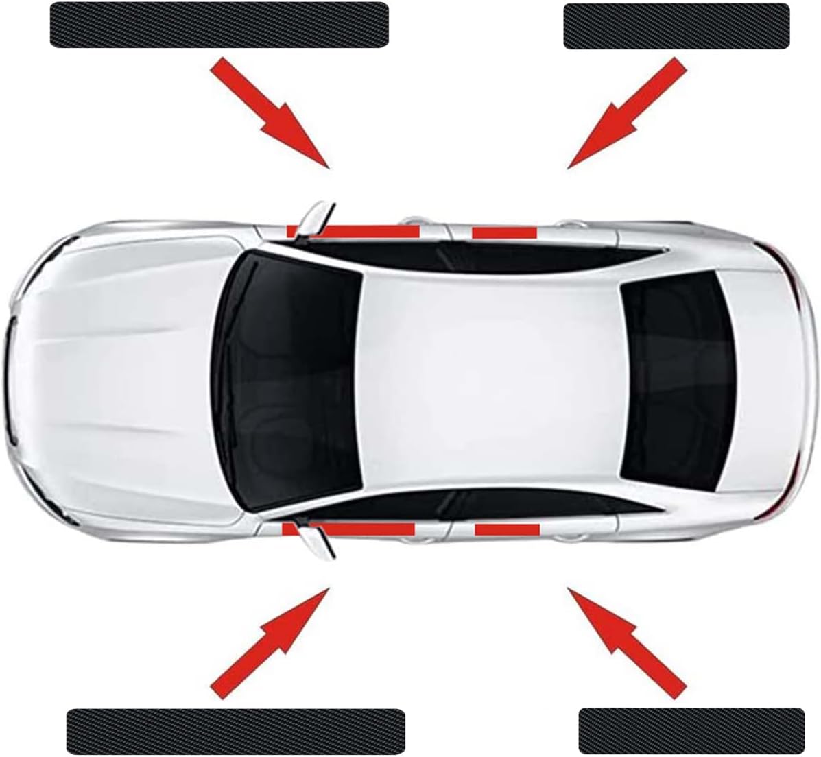 4Pcs Door Sill Protector Reflective 4D Carbon Fiber Sticker Decoration Door Entry Guard Sill Scuff Plate Stickers Accessories Compatible with Ford Bronco (White)