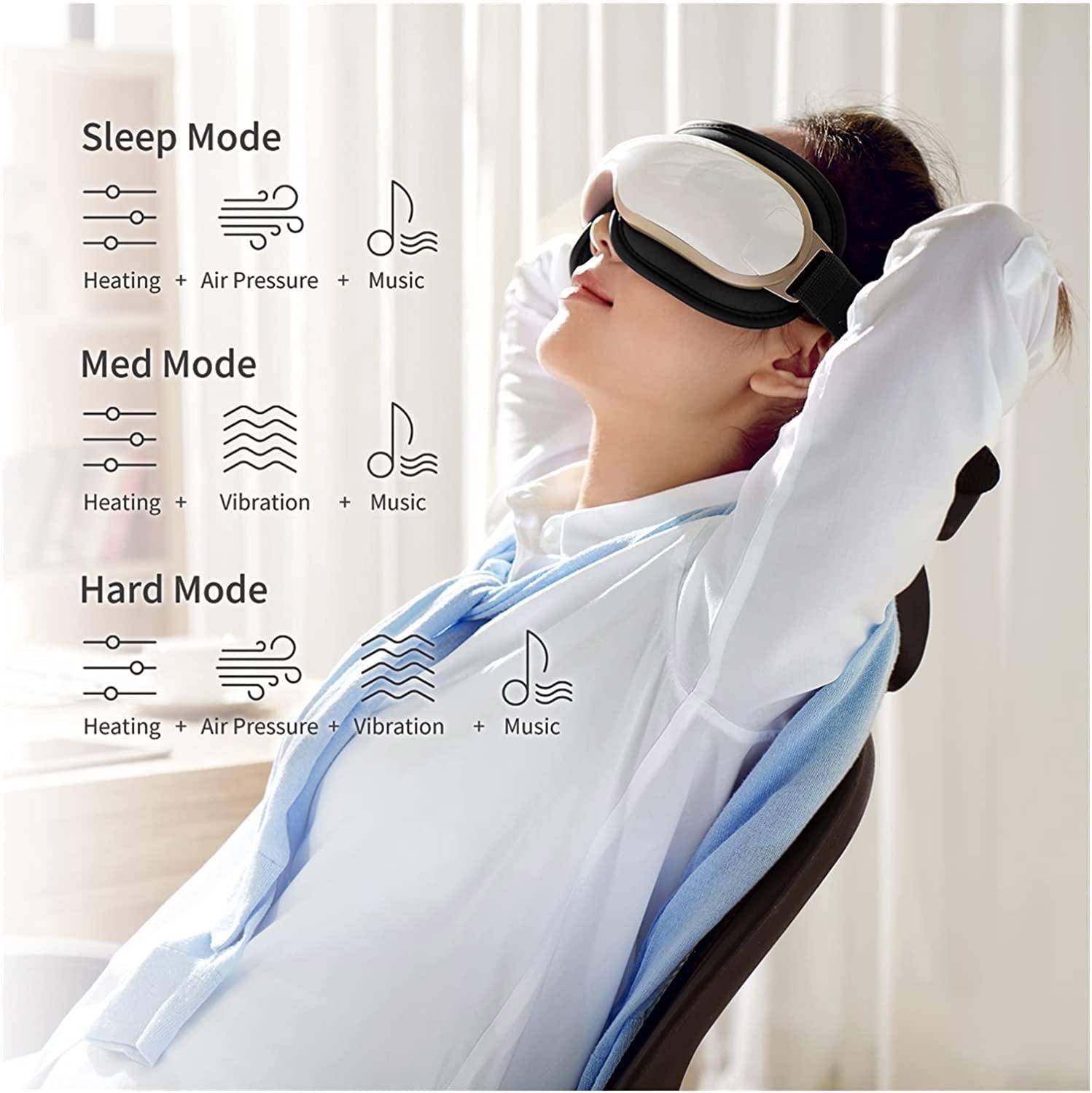 Amazon.com: PATINS 4D Smart Airbag Vibration Electric Eye Massager Air  Pressure Hot Compress LED Display Eye Care Device : Health & Household