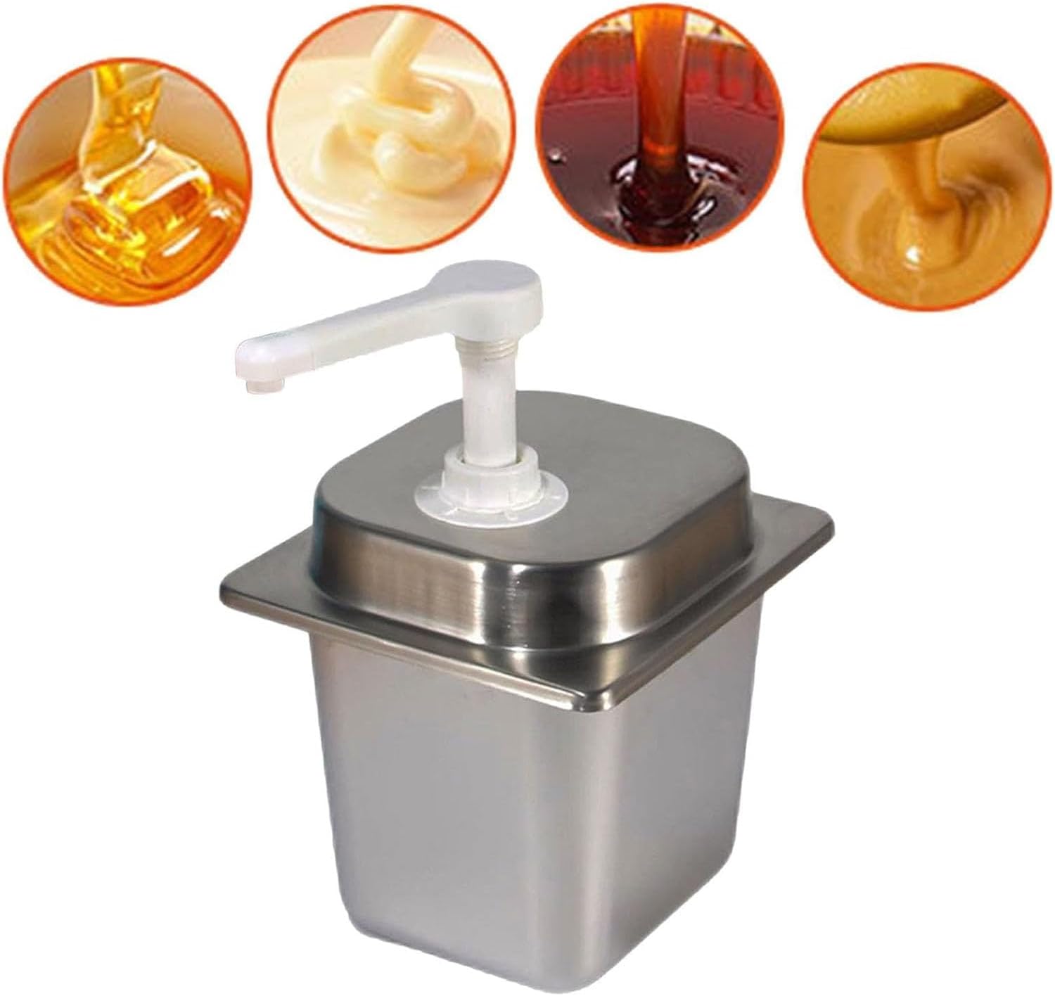 2.3L Manual Condiment Pump Bottle, 2 Set Manual Sauce Dispenser with Dispensing Volume Approximately 30ml, Pump Head is Detachable and Replaceable, Sturdy and Durable for Sauces Ketchup