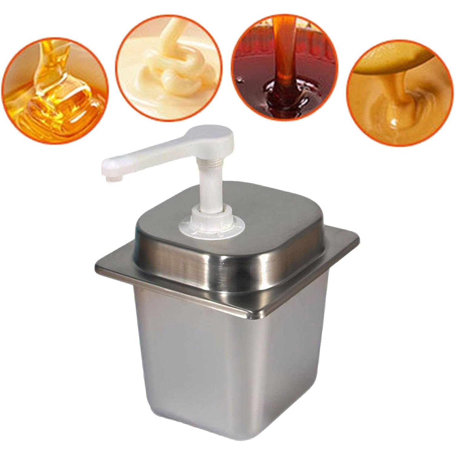 Set di dispenser manuale per salse, bottiglia a pompa per condimenti da 2,3 l con volume di erogazione da 30 ml, testa rimovibile per una maggiore durata, perfetto per ristoranti o uso domestico