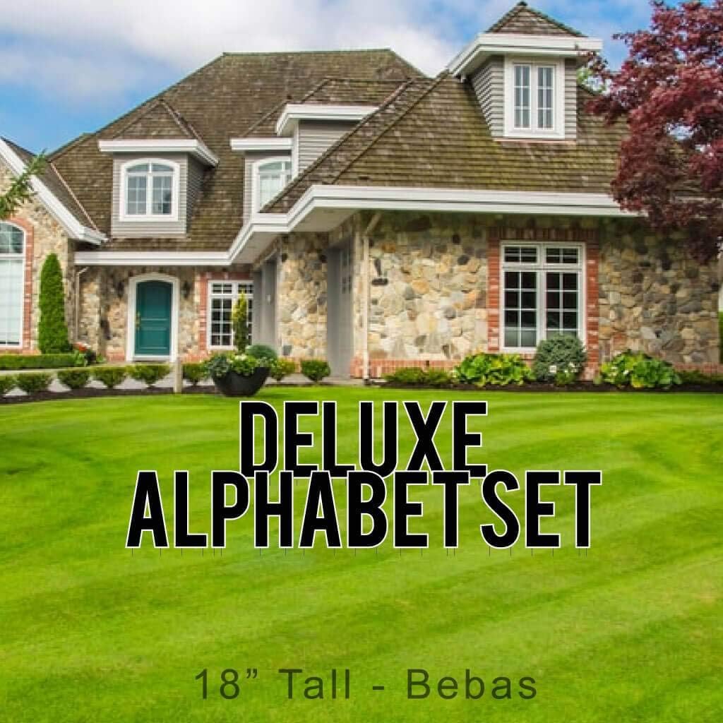 VictoryStore Yard Letters: Cut-Out Deluxe Alphabet Yard Decoration, Bebas 18 inch High, 130pcs (Green Sparkle 18865)