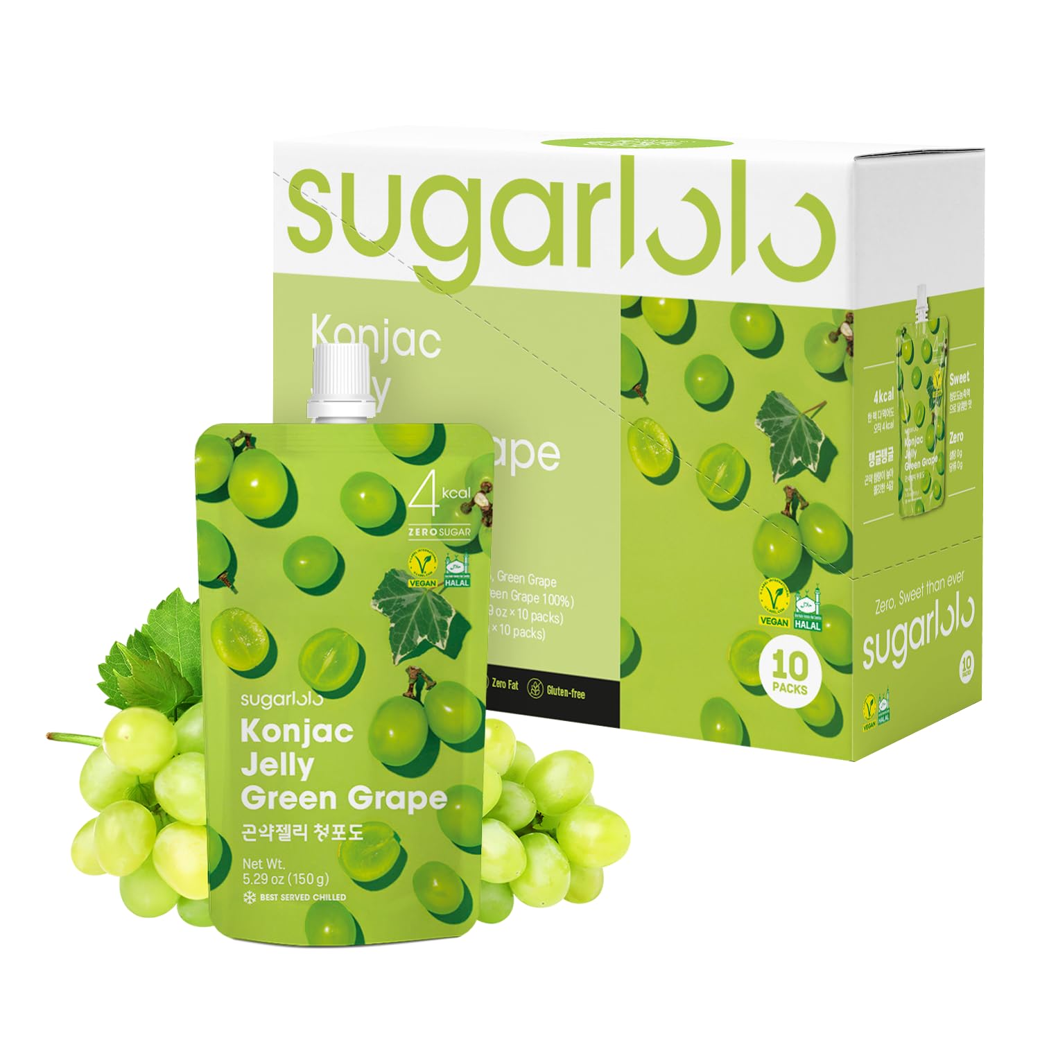 Amazon.com: Sugarlolo Konjac Sweet Green Grape Jelly Snack - Vegan
