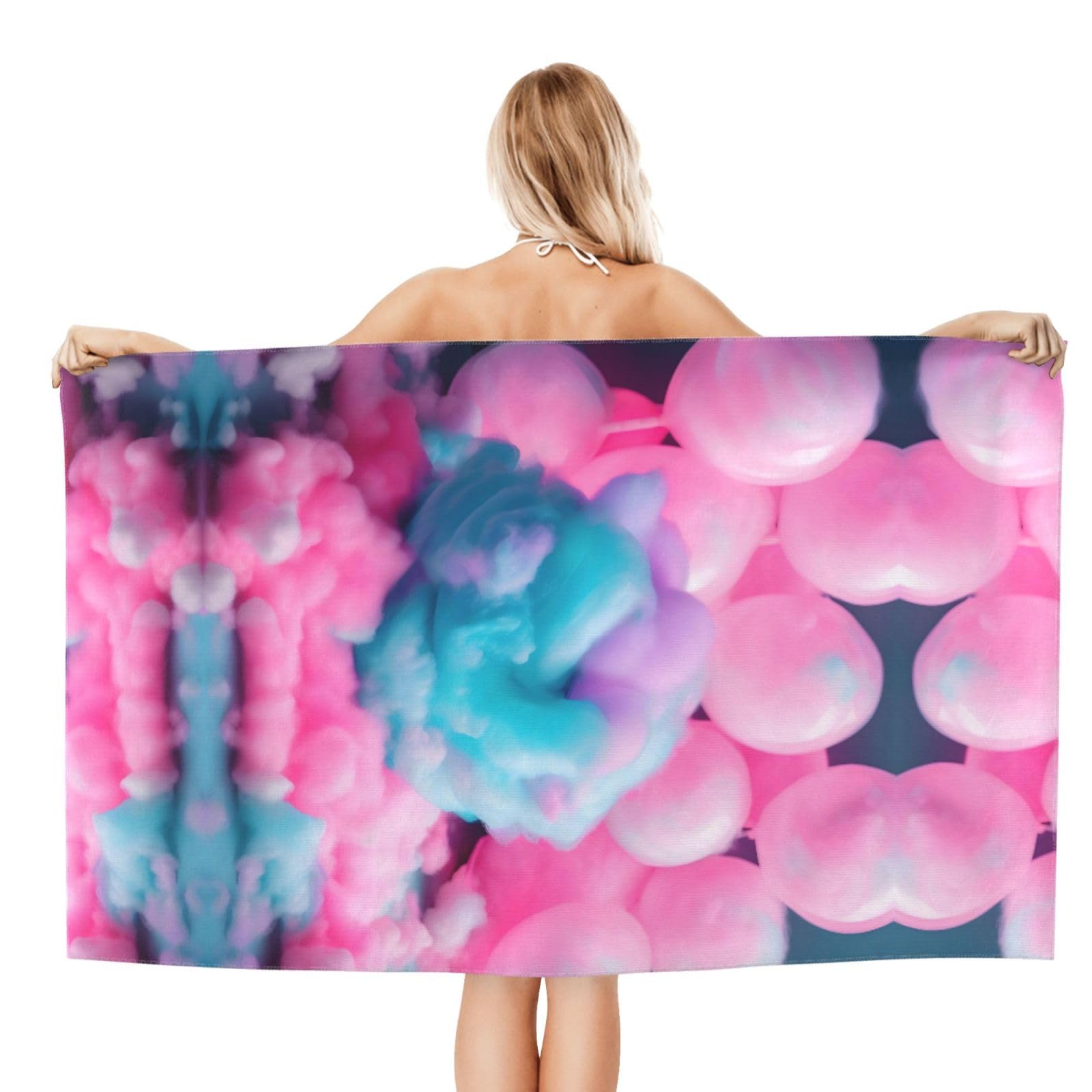 Amazon｜PULaif ピンクコットンキャンディ極細繊維吸収バスタオル(32