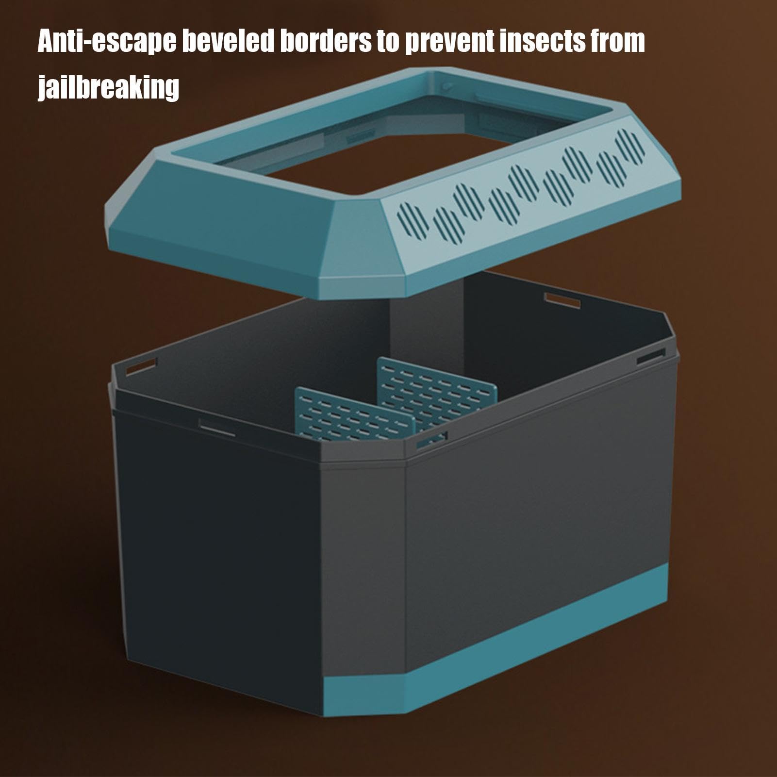 Transportín de viaje para reptiles - Terrario de ABS de 8.43x5.51x5.83 pulgadas, contenedor para transpirable, para cría de mascotas pequeñas, para cucarachas co
