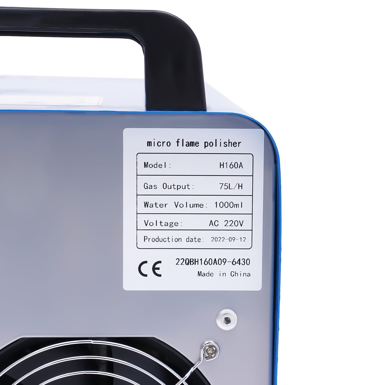 H160A Wasserstoff-Sauerstoff Flammenpolierer - 45 × 28 × 36 cm | Max. Gasdurchsatz 75L/h, Flammentemperatur ≥ 2800°C, für Acrylplattenstärke＜5 mm & Metallteilen
