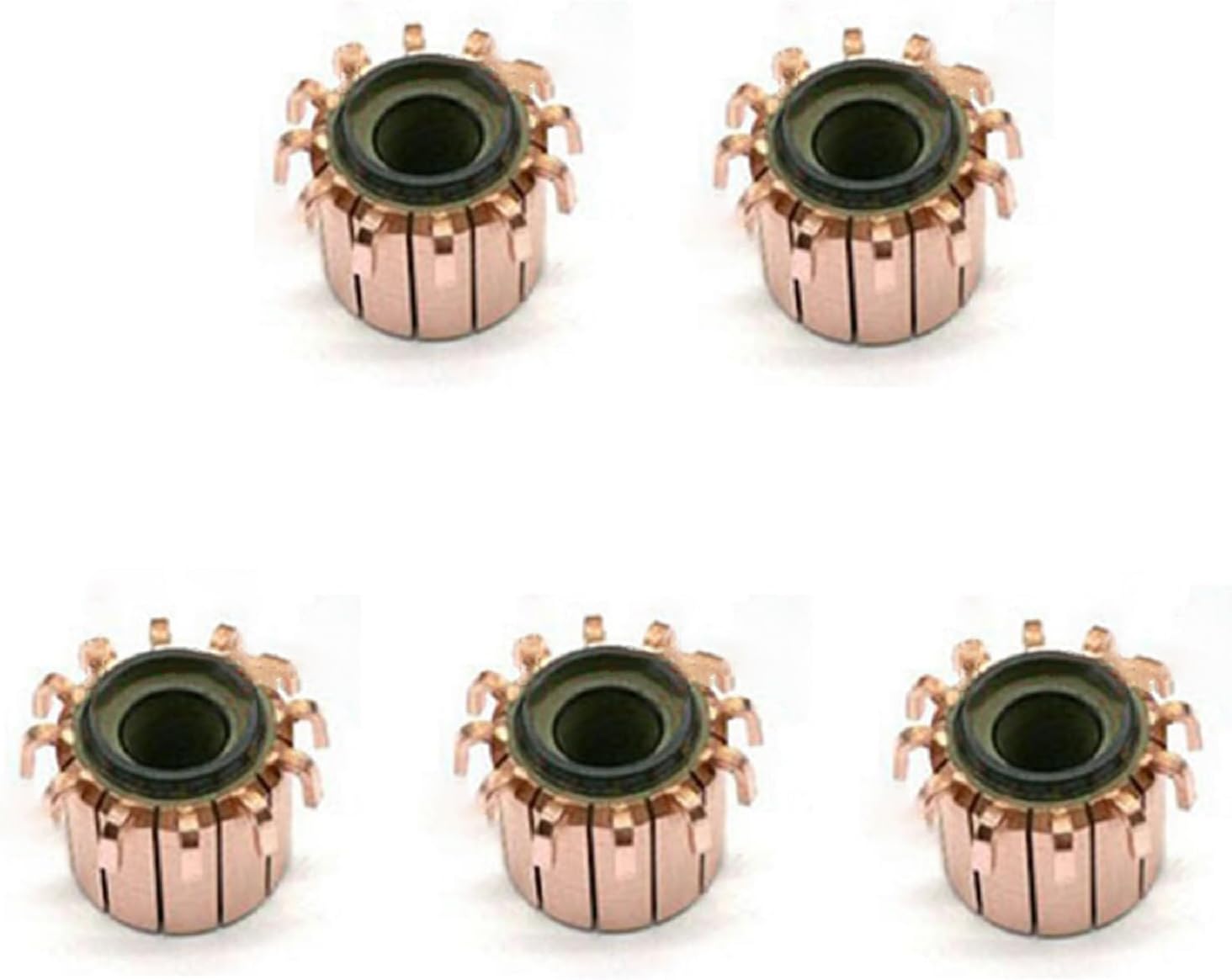 5Pc Hook Type Copper Motor Commutator, 12 Teeth, 19x8.04x16.5(17.5) mm, for Power Tools and High-Speed DC Motors