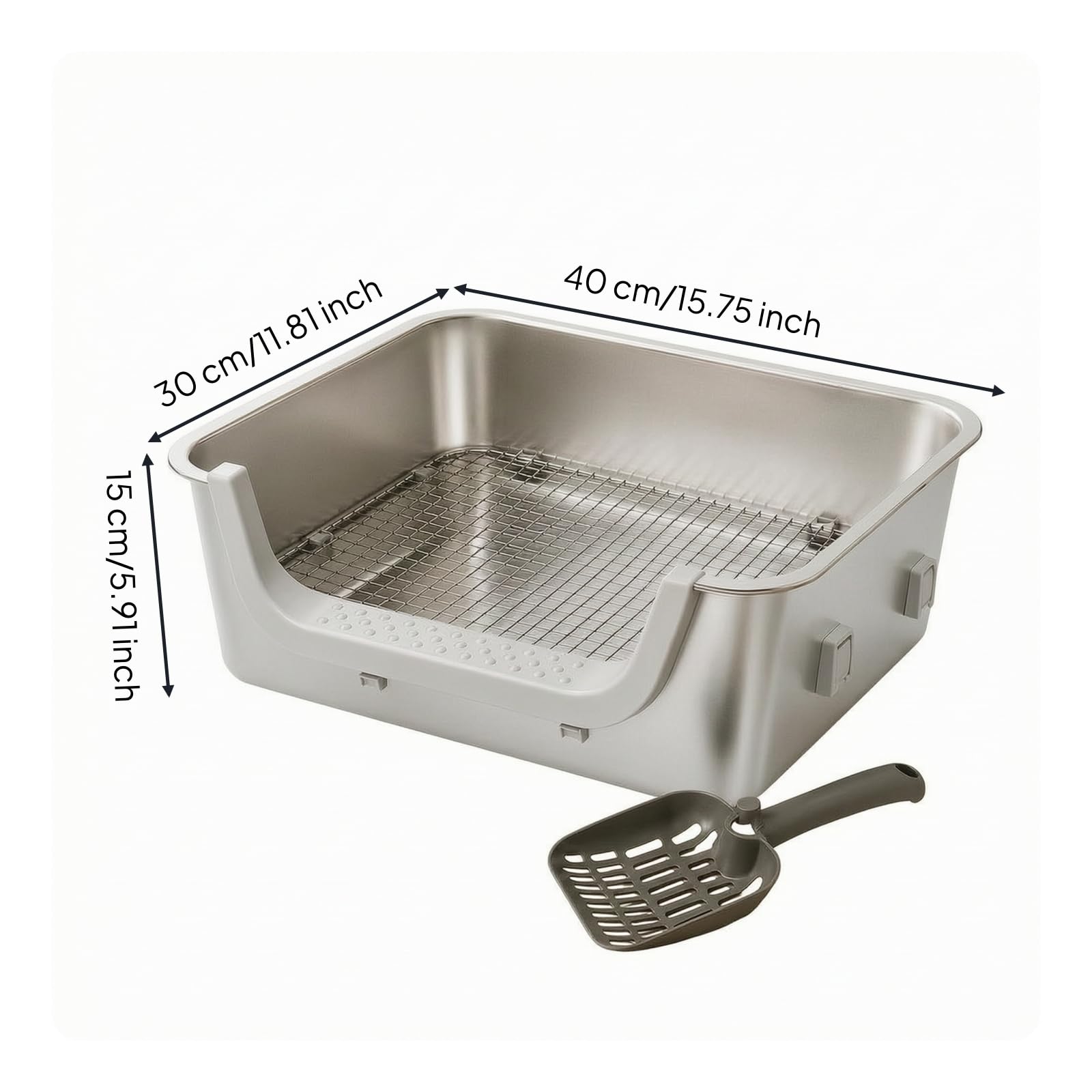 Kleintier-wc für Hasenkäfig mit Hoher Und ereinsatz aus Edel Inklusive Schaufel zur Effektiven Abfallentfernung für Kaninchen Meerschweinchen s Und Andere Kleintiere Im Gehege