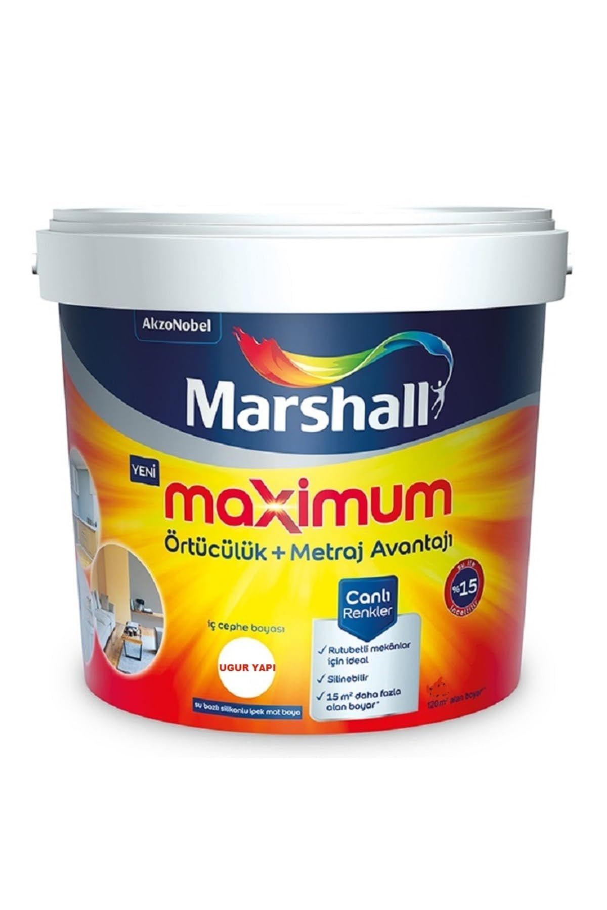 Marshall Maximum Silikonlu Iç Cephe Boyası 2.5 Lt,Kum Beji