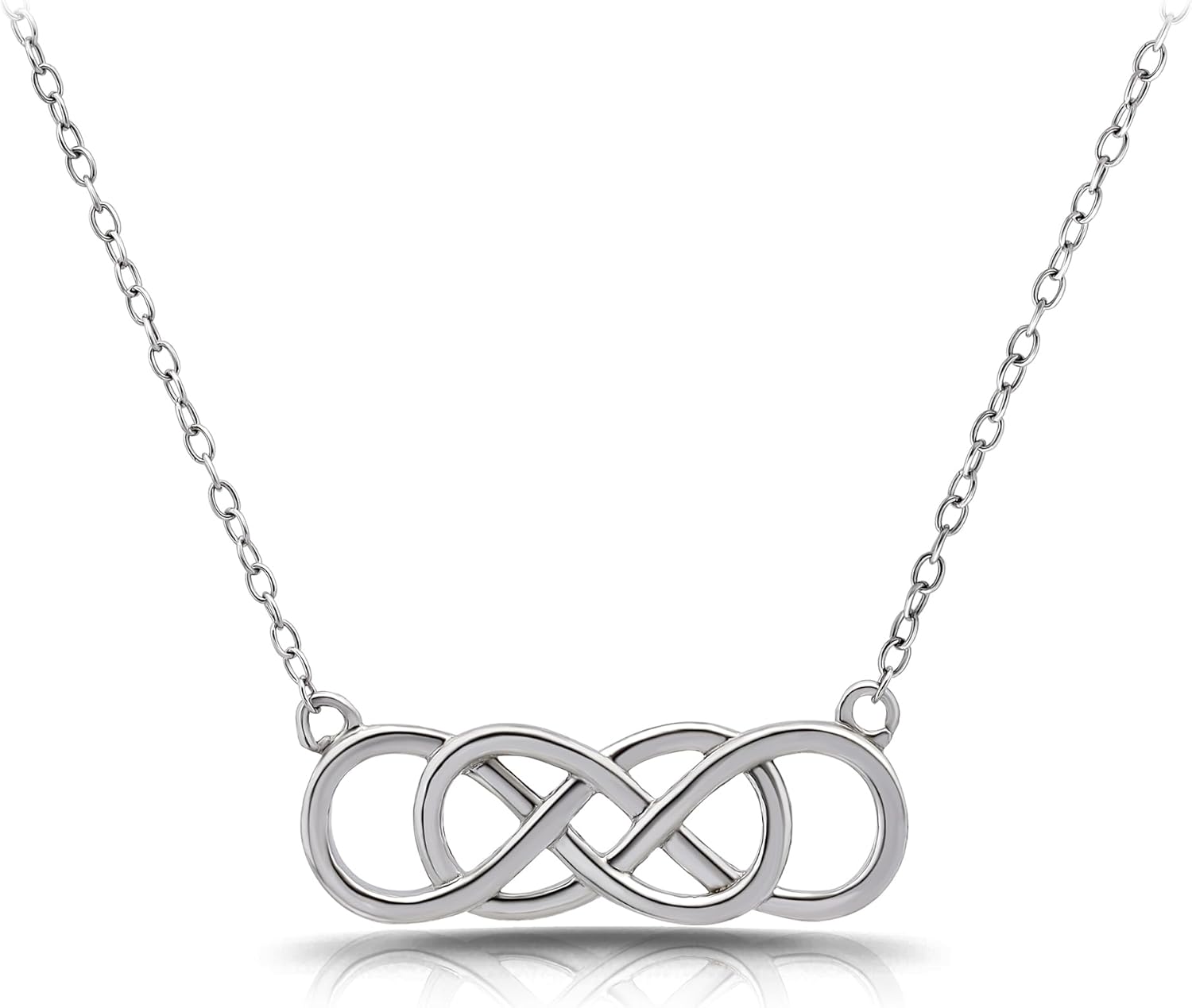 Hoops & Loops Sterling Silver Double Infinity Necklace