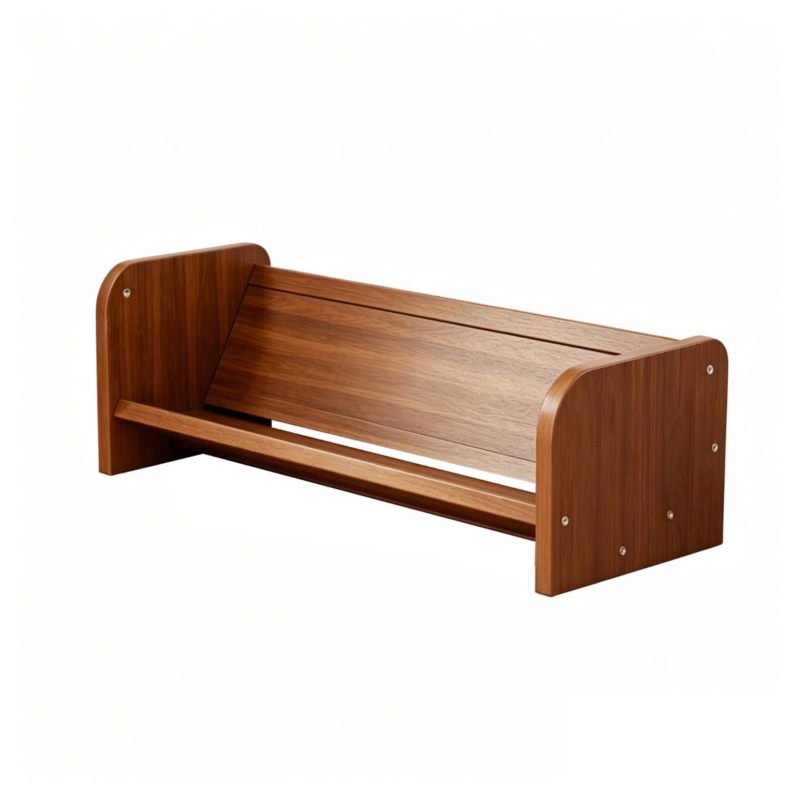 Desktop Regal Schreibtisch Organizer Bücherregal Ablage Bambus Ständer Bücherstütze aus Verdicktem Bambus Und Offenem Aufbewahrungsfach für Büro, 40 cm, Teebraun