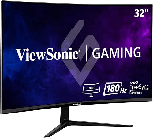 ViewSonic VX3218-PC-MHD 32 Inch Curved 1080p 1ms 180Hz Gaming Monitor