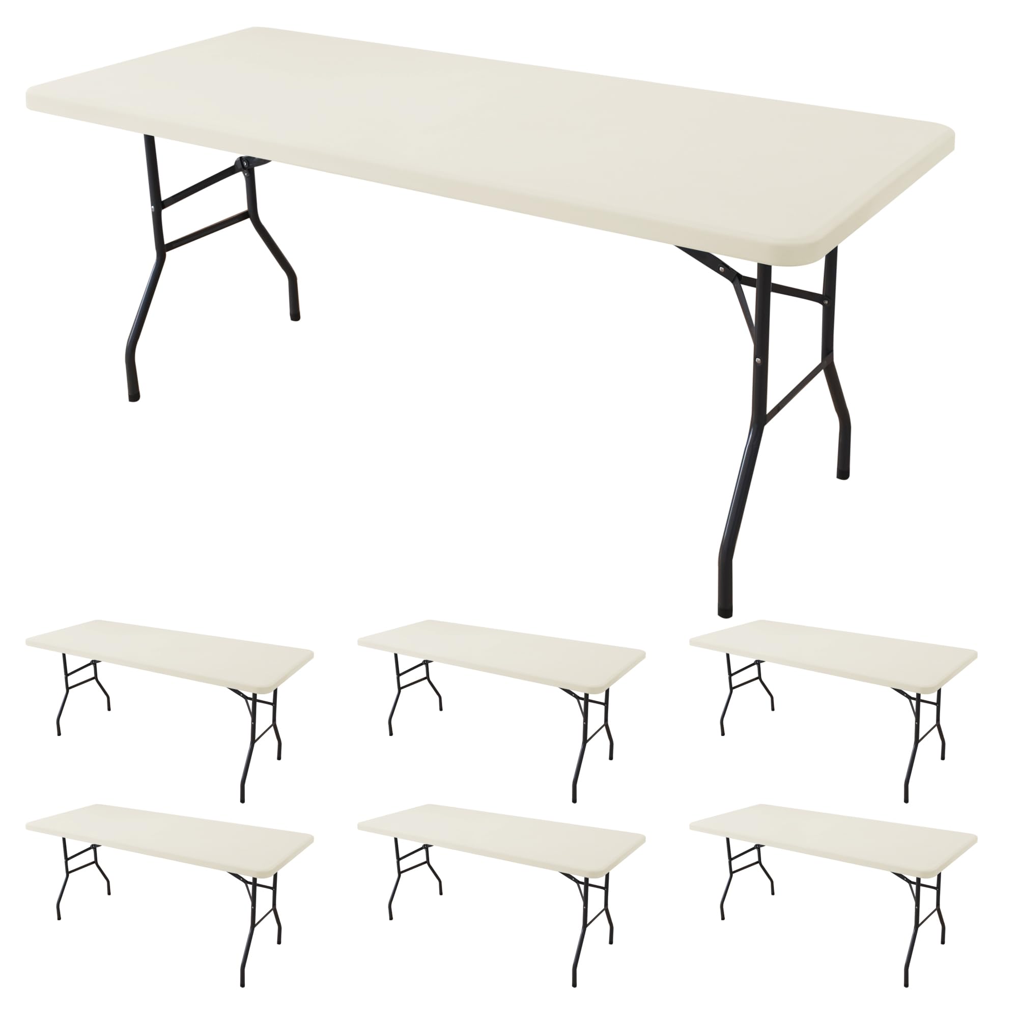 Black Fitted Tablecloth - 6ft Rectangle -26 Black Fitted Tablecloth - 6ft Rectangle -26