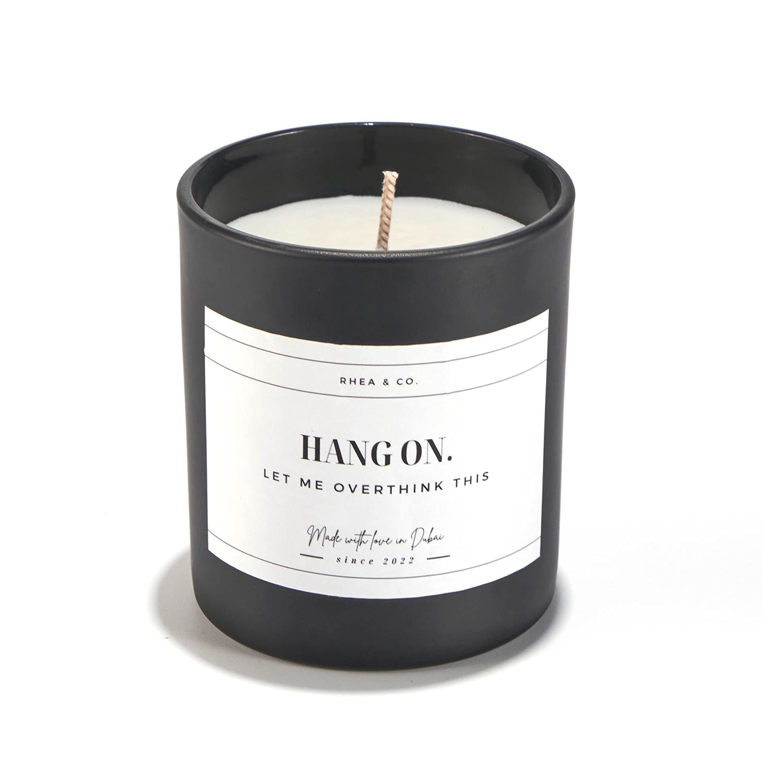 Hang On. Let Me Overthink This Funny Custom Scented Candle, Natural Soy Wax Aromatherapy Candle Jar, Birthday Gift,Valentines Day Gift, Coworker Gifts- 14 oz Candle (Lavender+Vanilla)