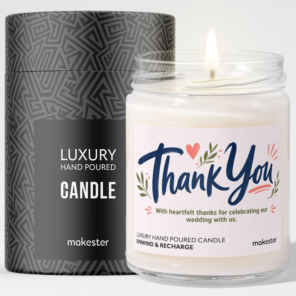Wedding Gift for Attendees - Luxury Soy Wax Candle - Vanilla, Jasmine, Sugared Almond - Makester โ image 1
