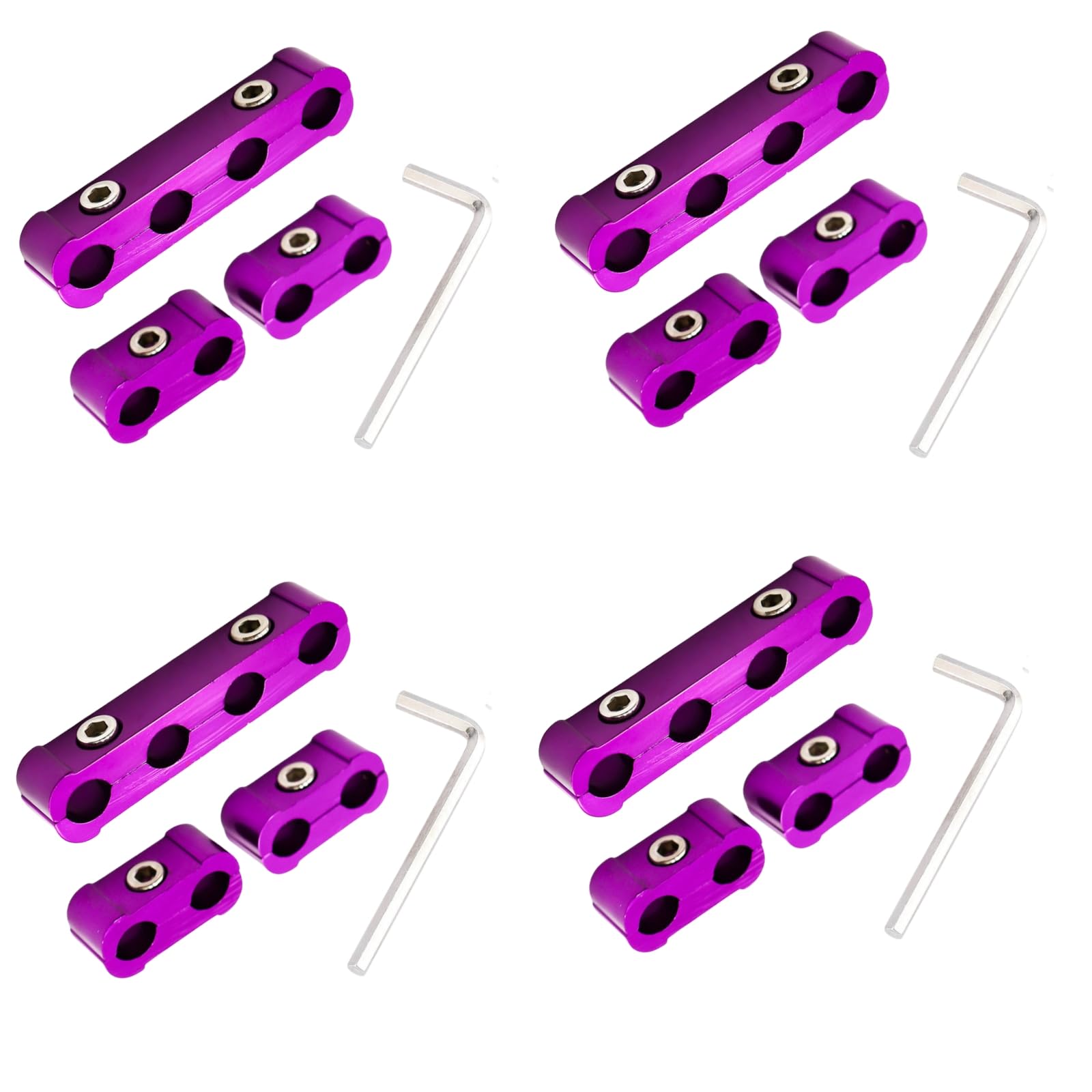 Produktbild von 12 Stück Zündkerzenkabel Separator Aluminium – Für 8/9/10mm Kabel, Motorraum Ordnungshalter