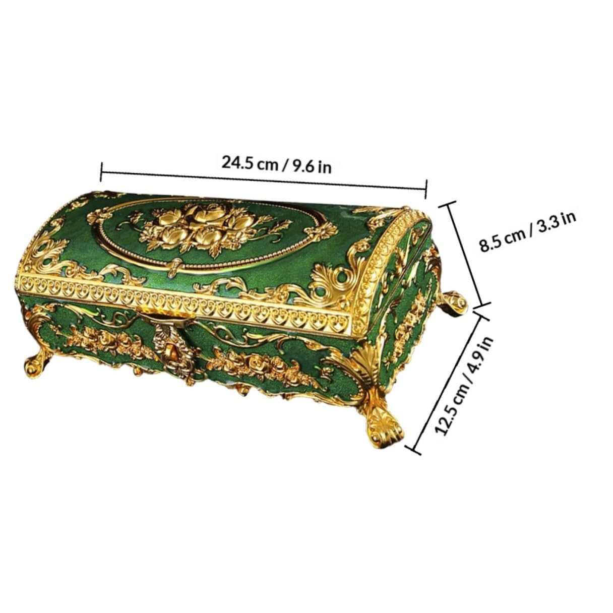Europäisches Vintage Schmuckkästchen aus Metall mit Praktischem Schmuckorganizer und Antikem Design für Schmucksammlung im Schlafzimmer oder Geschenk