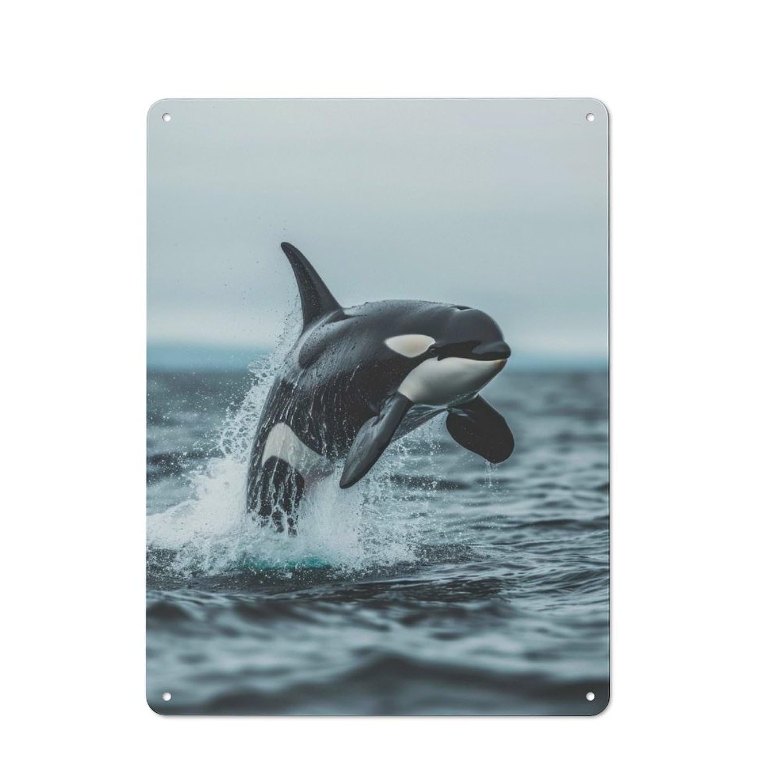 Vintage Royal Orca Whale Killer Decorative Tin Plaque 40x30cm, Room Wall Plaque for Hallway, Home Bar, Garage Or Study