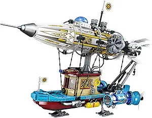 Spaceship Set Steampunk Airship Building Blocks Set(1256PCS)-Building Set Model Toys Gifts for Kid and Adult,Interesting Gifts for Spaceship and Warship Enthusiasts