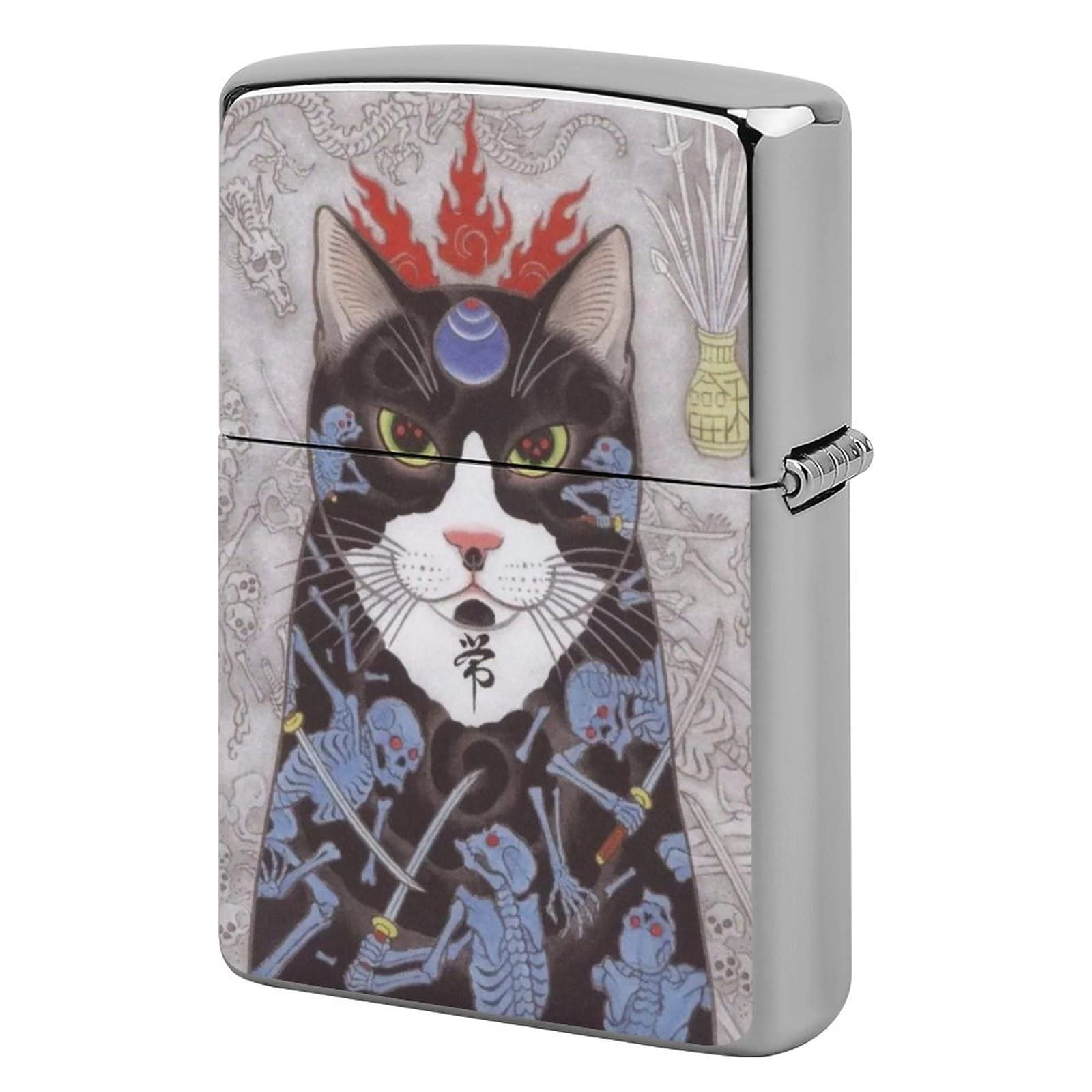Amazon.co.jp: ジッポライター兼用ケース 和風 浮世絵 猫 ZIPPO兼用