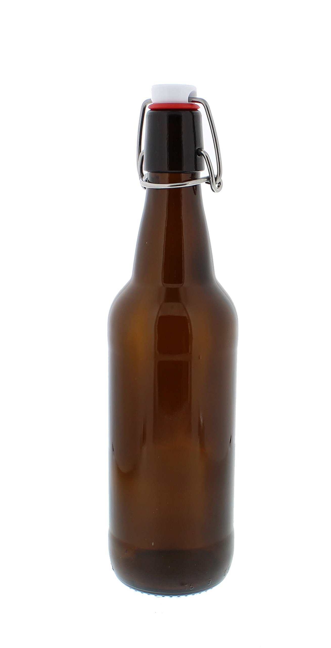 Swing Top Bottles w/Caps 16.9oz, Amber Glass, Reusable for Homebrew
