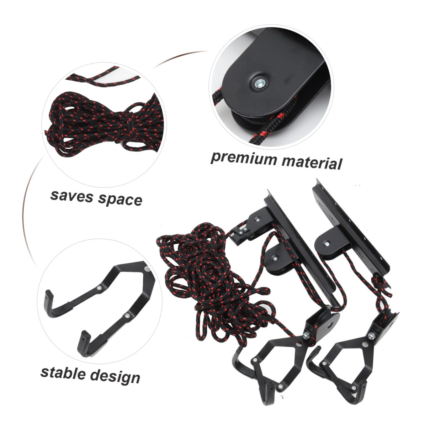 Colgador de Bicicletas de Techo y Pared Negro para Almacenamiento Interior
