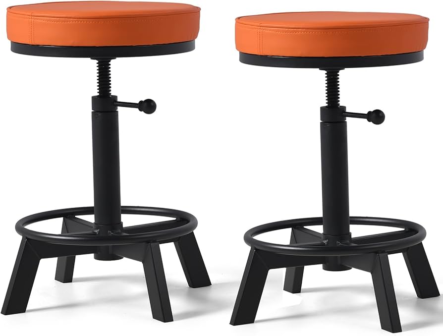 Amazon.com: Vintage Short Bar Stools Industrial Swivel Counter