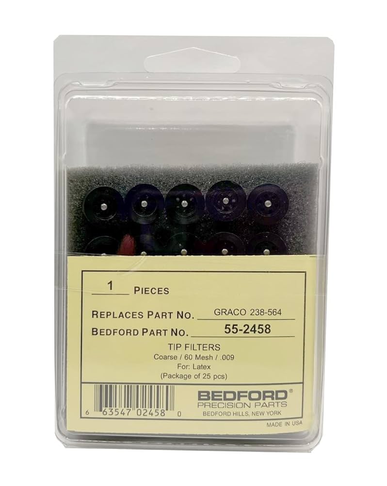 colon　0710 Bedford Precision 55-2458 Tip Filters (25-Pack) 60 Mesh