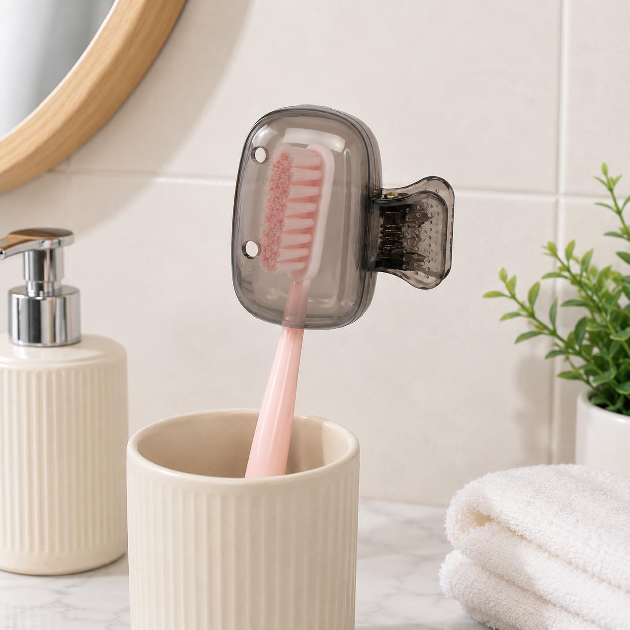 Orret Home 2 Adet Mandallı Diş Fırçası Kabı Seyahat Tipi Hava Alabilir Diş Fırçası Koruyucu Kılıf Hijyenik Taşınabilir Diş Fırçası Saklama Kutusu Valiz Tipi (ASORTİ RENK)