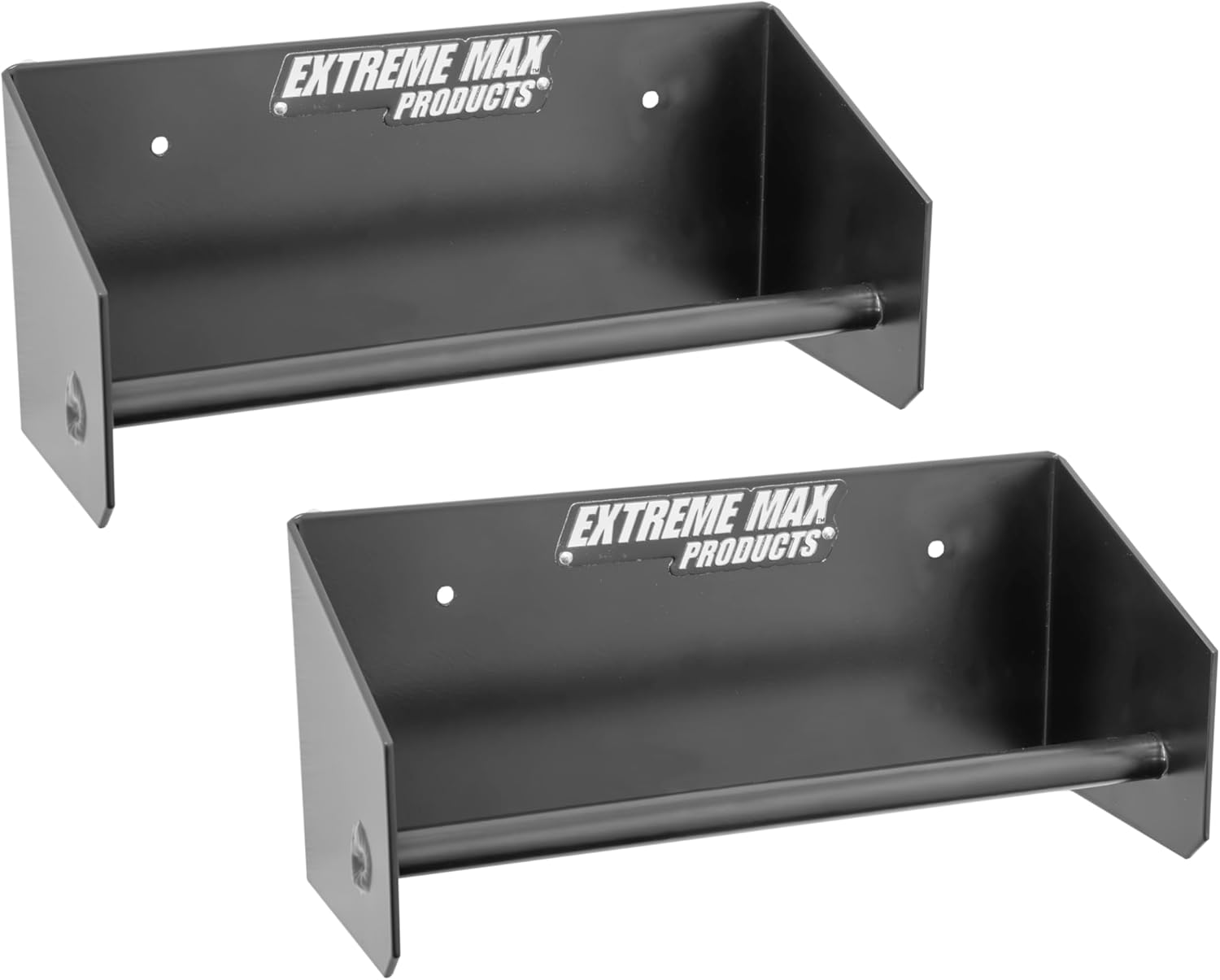 Extreme Max 5001.6755 Two-Piece 9" Ratchet Strap Hanger – Wall-Mount Aluminum Tie-Down Holders for Garage, Shop, Race & Enclosed Trailers, Toy Haulers – Black