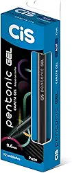Caneta Gel Pentonic 0.6mm, Preta, Caixa com 12 unidades