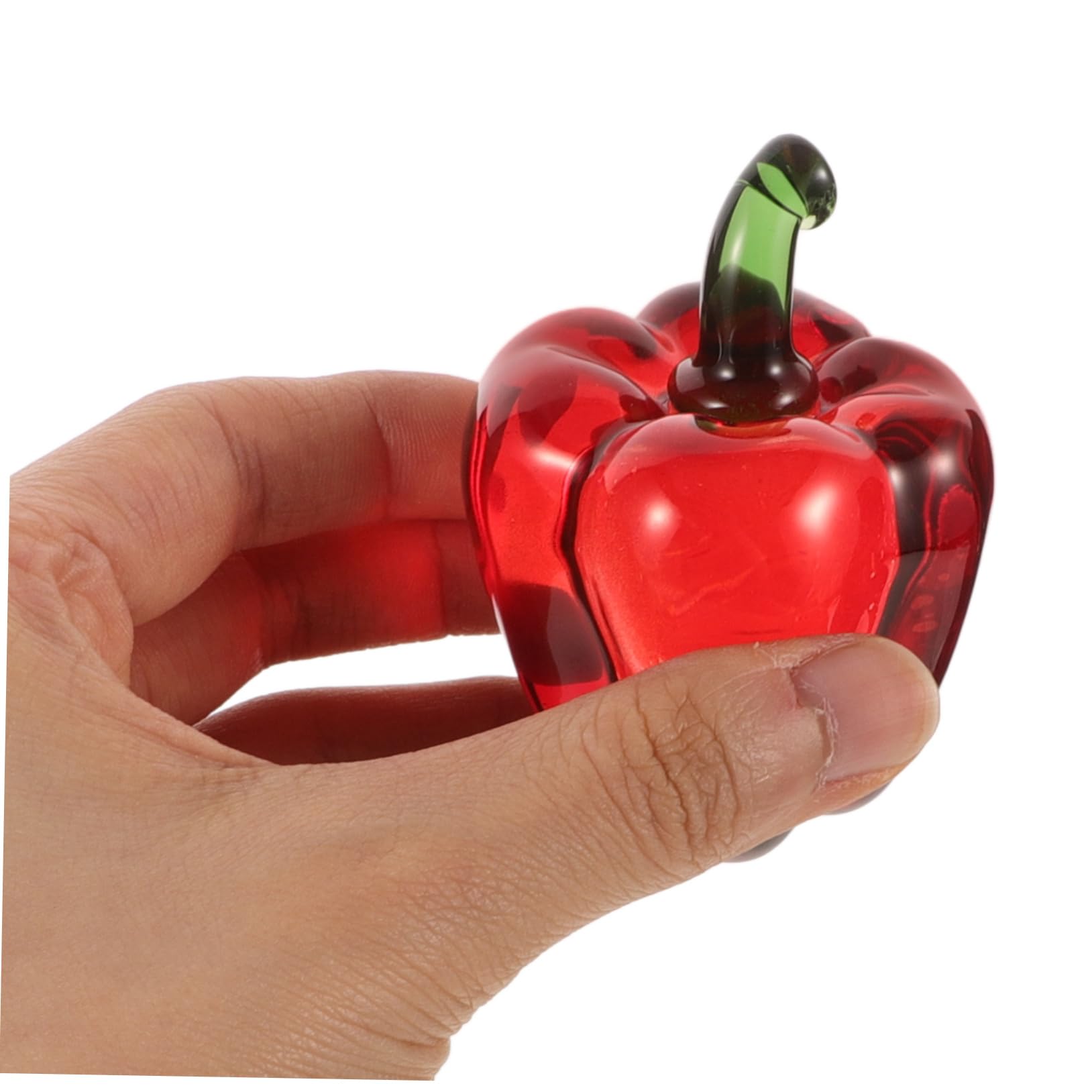 Garneck 5 Pz Ornamenti di di cristallo statua di peperoncino artificiale figurina di peperone peperoncino falso ornamento decorativo di peperoncino peperone di cristallo rosso