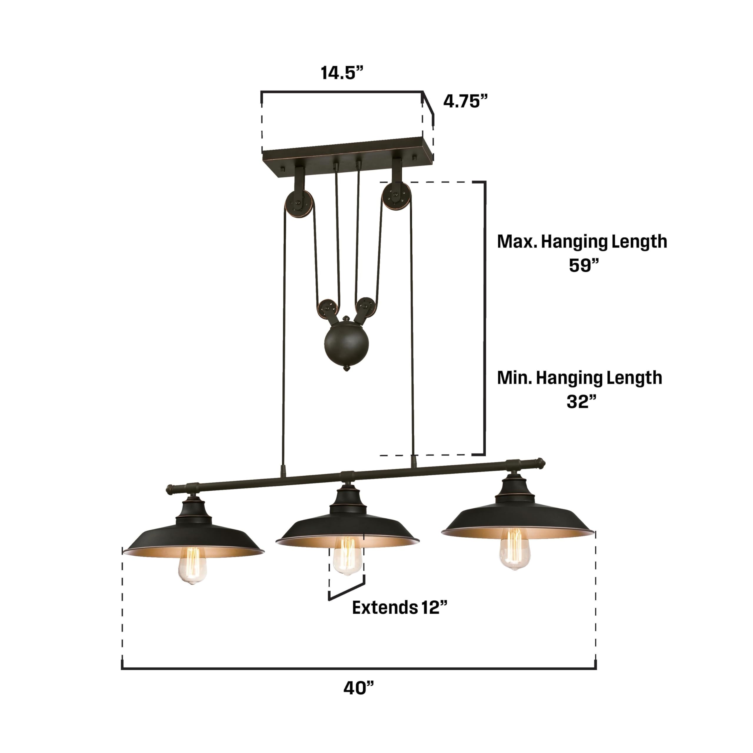 Westinghouse 6332500 Iron Hill Three-Light Indoor Island Pulley