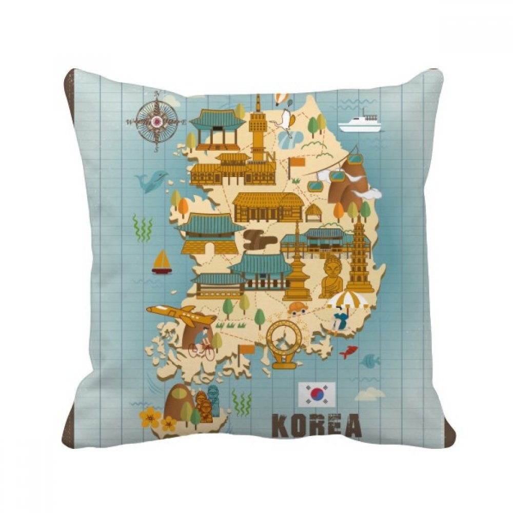 Coussin Corée du Sud 40x40 oreiller décoratif multicolore pour maison et salon