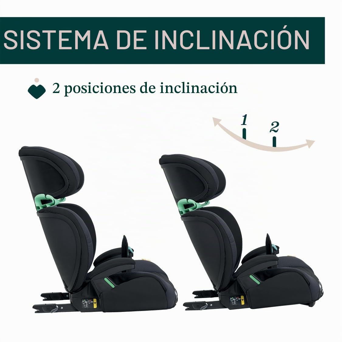 Chicco, Quizy i-Size, Silla de Coche para Niños 3-12 Años (100-150 cm), Instalación Fácil con Sistema Isofix, Reclinable, Ajustable en Altura, con Reposabrazos Acolchados y Asiento Cómodo, Negro