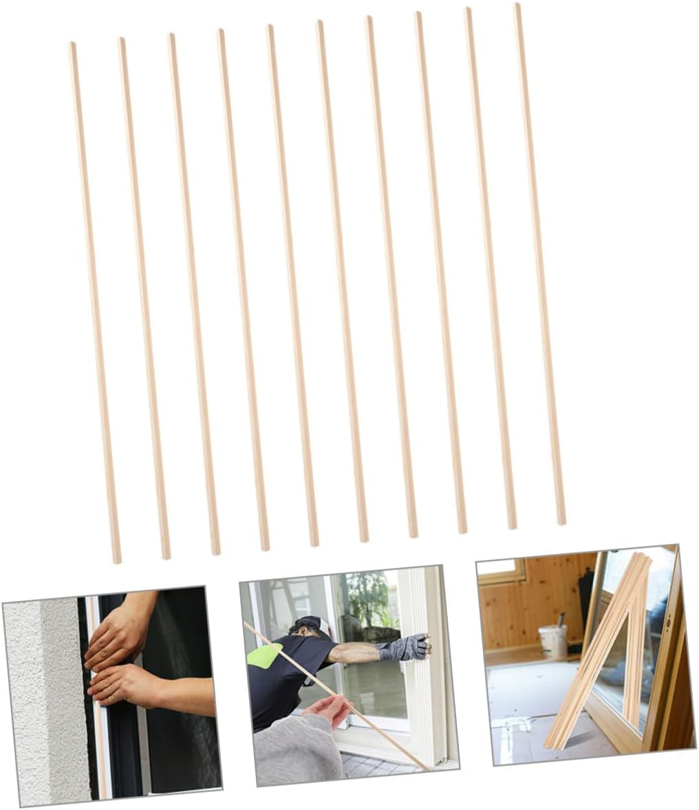 10 Pack Triangle Wooden Strips 10mm Length DIY Window Trim Molding Natural Minimalist Decorative Trim for Homes