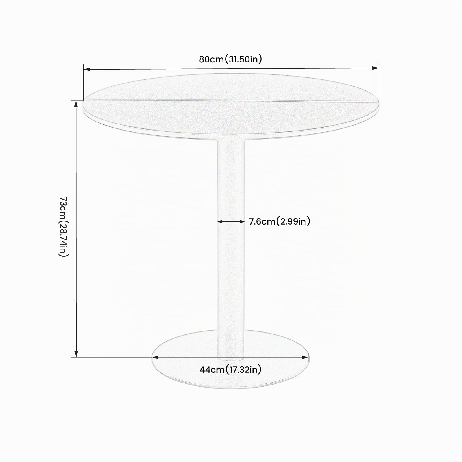 anekl Mesa Redonda Moderna Medieval Sofa Cocina Mesa pequeña Sala de Estar Dormitorio Oficina cafetería Mesa pequeña Minimalista, Blanco