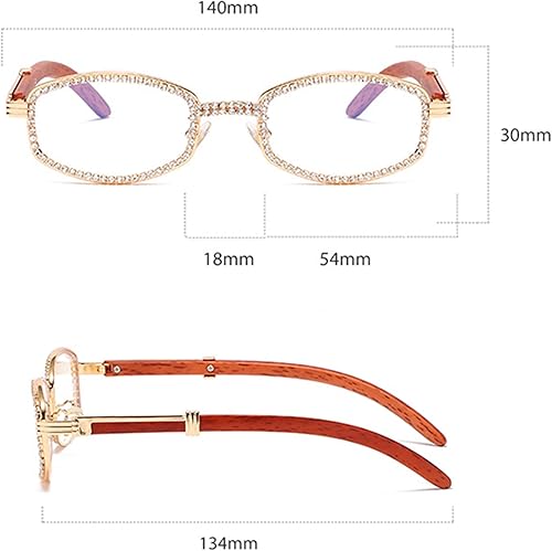 Miniatura 5 de Gafas de lectura con diamantes de imitación brillantes con marco retro punk brillante