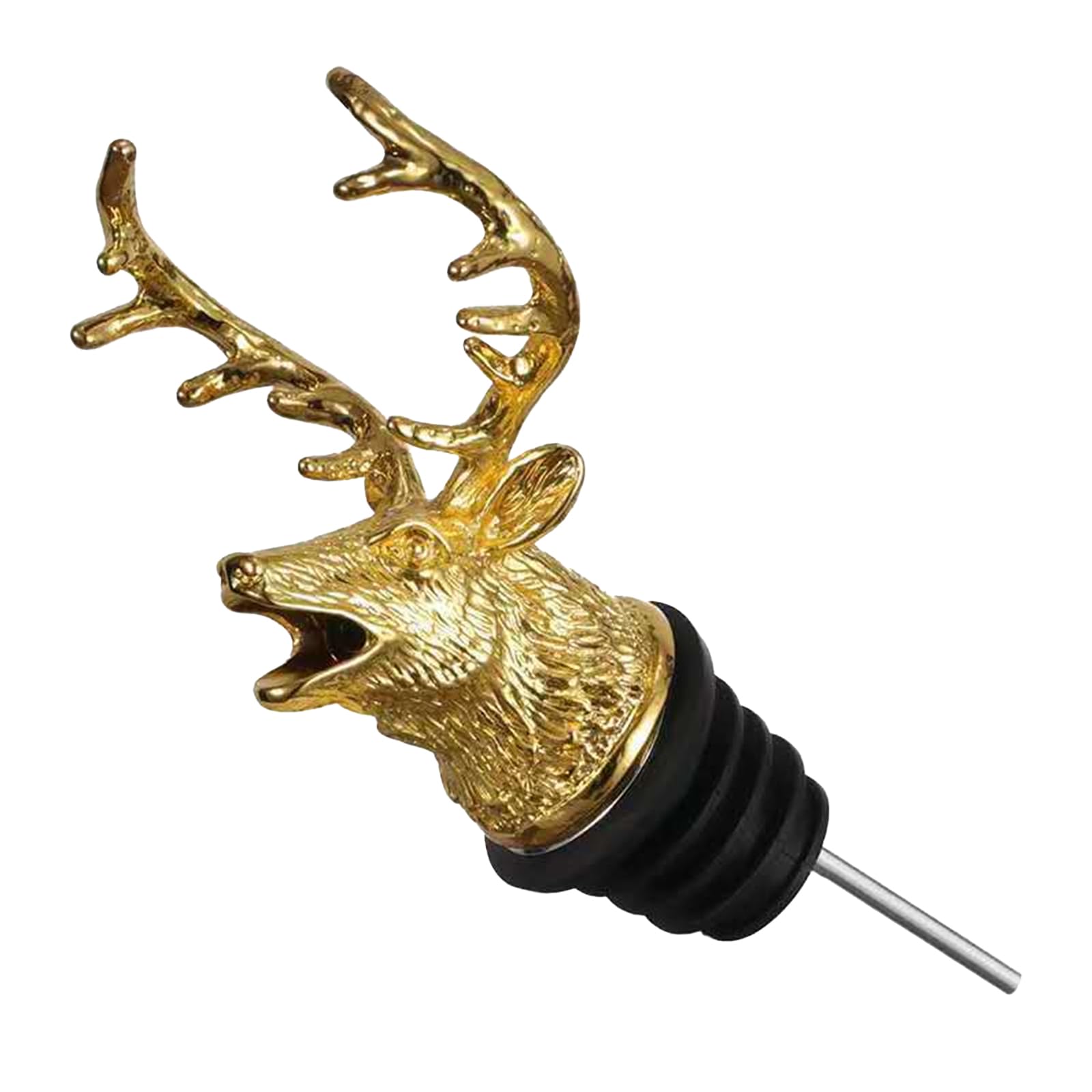 Beccucci Per Bottiglie Vino, Tappo per bottiglia di vino con cervo, Versatori Per Alcolici, regali di compleanno per uomo, padre, cacciatore (oro)
