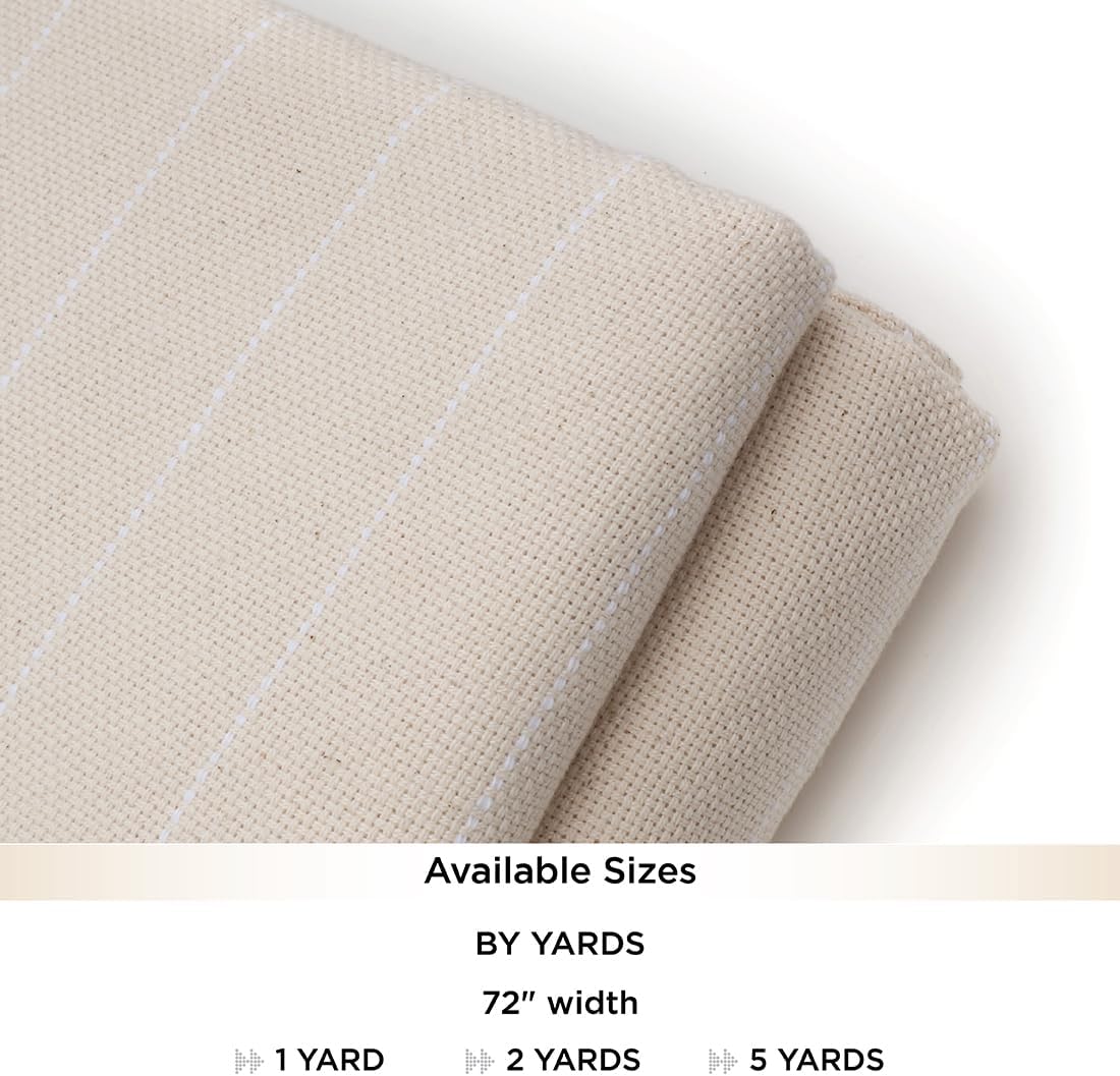 The Oxford Company Monk's Cloth | Punch Needle Fabric - Foundation Cloth Suited for Punch Needle Rug Hooking (2 Yards (72" Width))