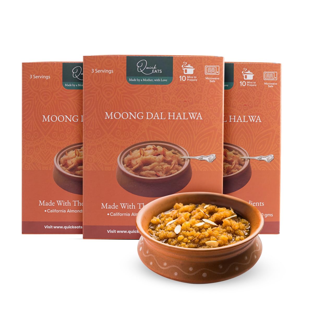 Quick EATS Moong Dal Halwa Ready-To-Cook Instant Dessert Mix 150Gms (Combo Pack Of 3) | Veg Halwa Mix Powder Made In 10 Minutes With Maashandcrafted Taste That Melts Hearts (B0CDH4GRVY) Amazon Price History, Amazon Price Tracker