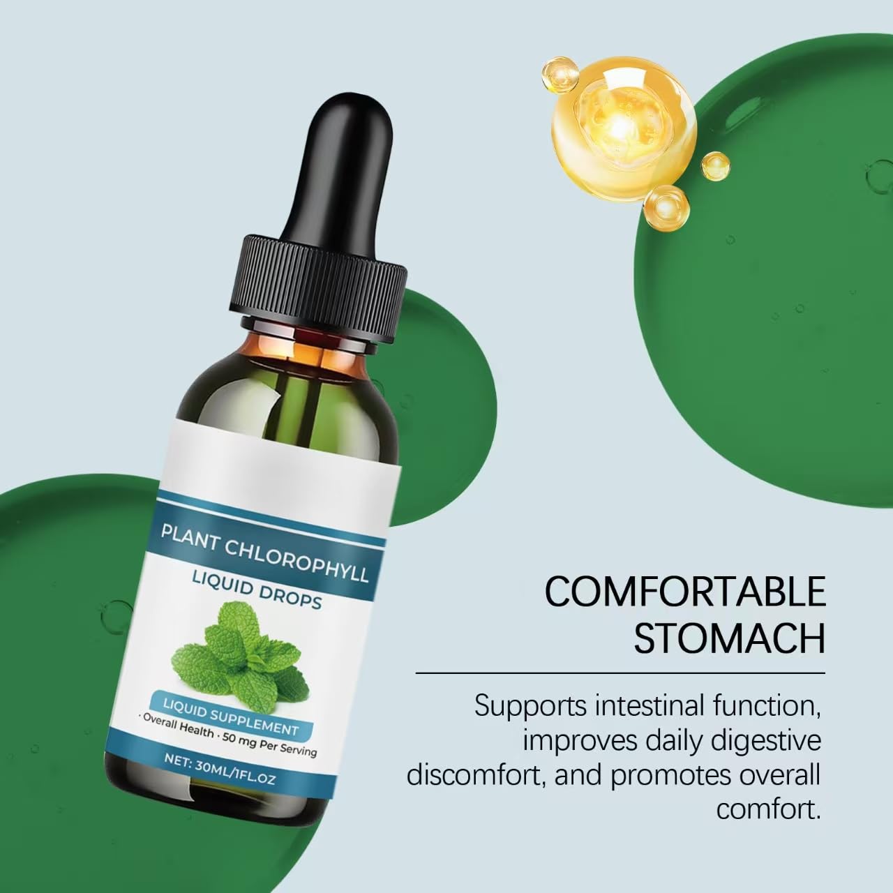 Liquide de chlorophylle végétale - Liquide de qualité supérieure pour un soutien antioxydant et une énergie naturelle, végétalien, sans OGM, 1 fl oz (30 ml),3PCS
