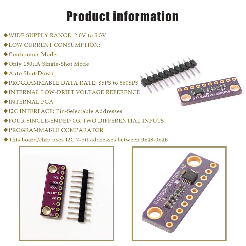 Adafruit Hx711 24 Bit Adc For Lo Jual ADS1115 ADS 1115 16Bit 16 Bit 4 Channel I2C ADC Pro Gain Amplifier Model A Arduino Software