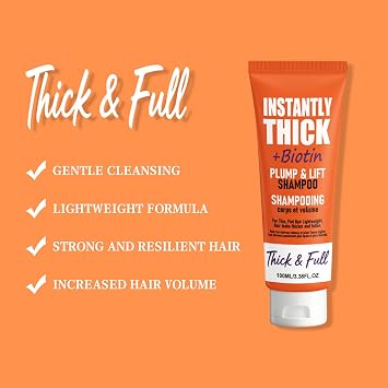 Hair Thickening Shampoo with Biotin & Aloe - Volumising Shampoo for Fine, Thin & Flat Hair - Hydrating Strengthening Hair Care for Fuller Thicker Looking Hair - Daily Shampoo for Men & Women