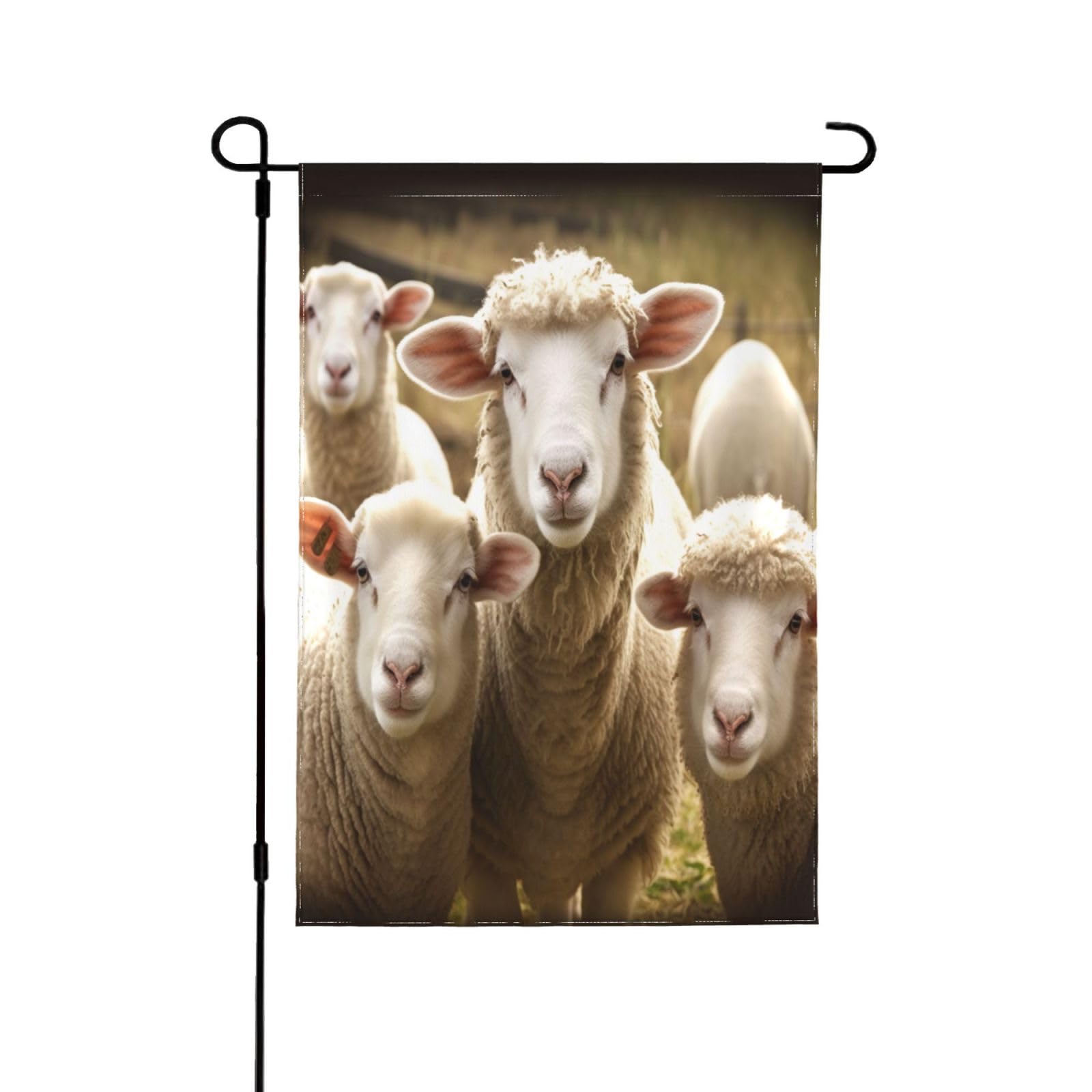 Drapeau de jardin imprimé mouton grand format pour décoration de pelouse et terrasse