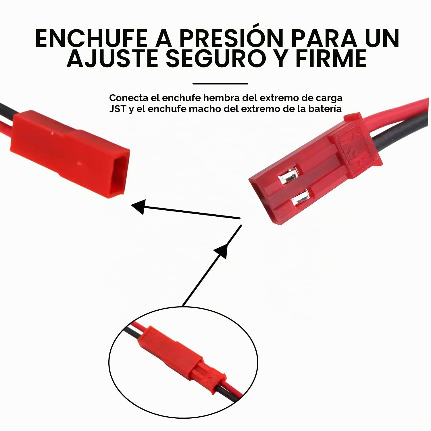 Cable USB 3.7V con Enchufe JST 2PIN Compatible para Coche/Avión/Tanque/Barco RC, Drone y Otros Juguetes de Control Remoto - Cargador para Batería Lipo 3.7V