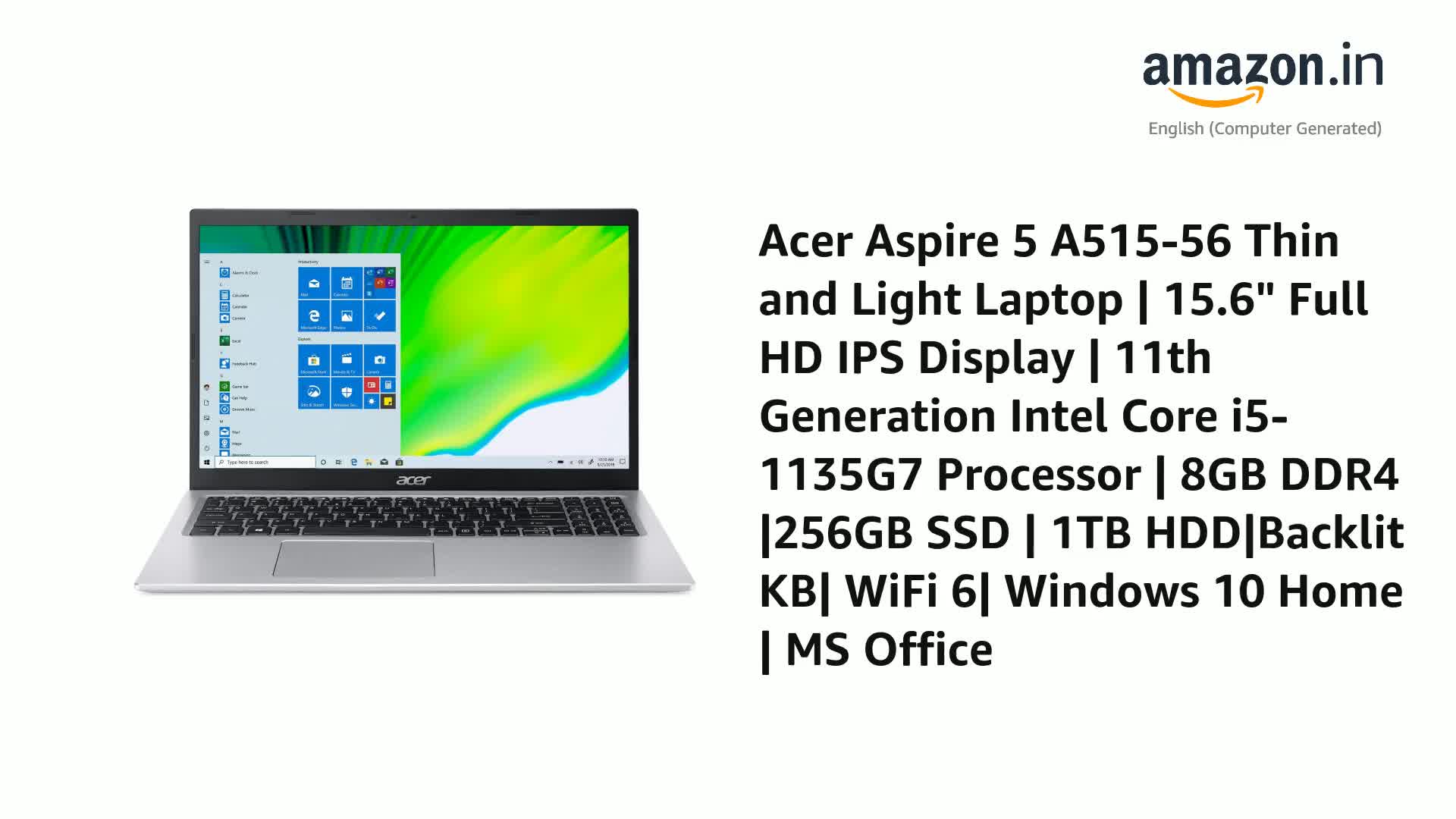 Acer Aspire 5 A515-56 Thin and Light Laptop | 15.6