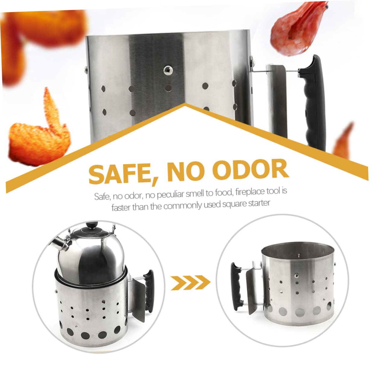 Toddmomy Accendifuoco Barbecue in Acciaio Inox per Carbonella